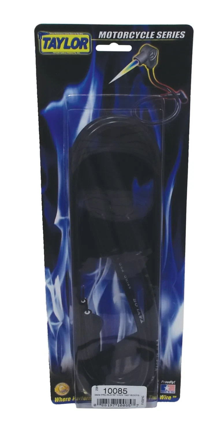 Spark Plug Wire Set Universal 8mm Silicone Spiro Pro 180_ 350 ohm_ft Black 10085